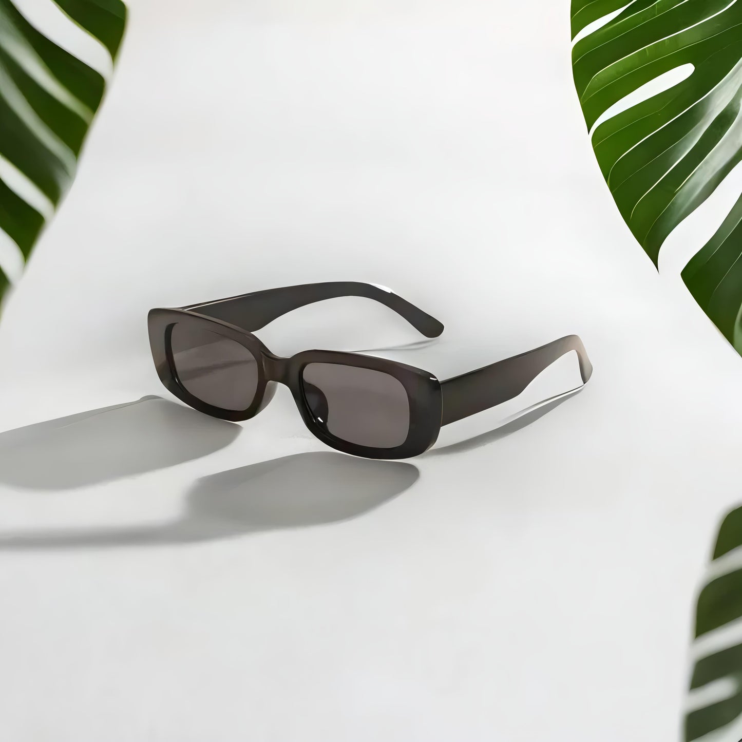 Cosmoir Retro Square Sunglasses (Black)